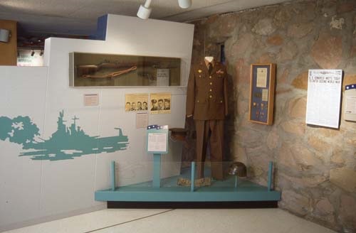 Brown WWII uniform on display